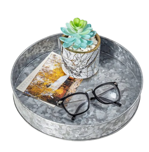Custom Made Sustainable Galvanized Finished Serving <b>Tray</b> Weddings <b>Offices</b> Handmade Decorative Plating Serving <b>Tray</b> - Product Image 2