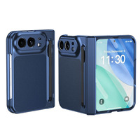 Étui pliable magnétique en cuir PU anti-traces de doigts avec protection de charnière et coque en verre trempé antichoc pour iPhone Duo 18 Fold
