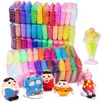 Kit tanah liat pemodelan tanah liat polimer kering Air 12/24/36 warna tanah liat ajaib Kreatif kering udara dengan alat pahat untuk anak-anak