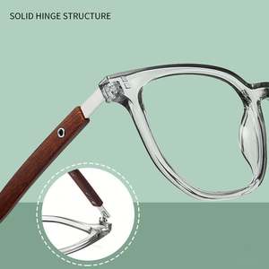 Gafas Ópticas Cuadradas Retro TR90 2025 con Logotipo Personalizado, Remaches con Aspecto de Madera, Monturas de Gafas con Protección Anti Luz Azul para Hombre y Mujer - Product Image 4