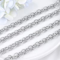 Chaîne à maillons multi-cercles entrelacés en acier inoxydable, fournitures de bijoux DIY en vrac, accessoires étanches pour colliers, bracelets et artisanat