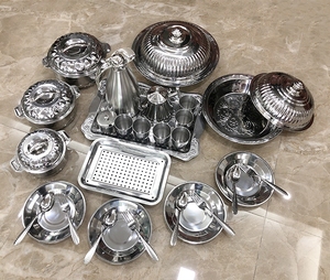 Afrikanischer Grenzüberschreitender Gas-Kompatibler Edelstahl-Doppelschicht-Orchideen-Konservierungstopf Isolierter Magnolien-Topf 28-teilig - Product Image 2