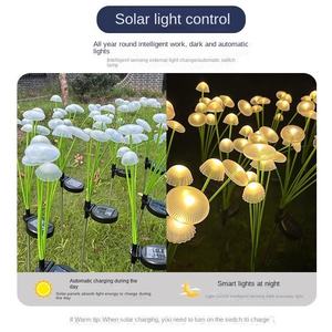 Lámpara solar impermeable para jardín con forma de hongo, lámpara de exterior para patio, pasillo, césped, lámpara decorativa de ambiente para paisajismo - Product Image 6