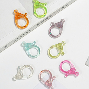 Colorful Transparent <b>Plastic</b> Jelly Lobster Clasps 25mm With Glitter For DIY Jewelry Making <b>Beading</b> Supplies - Product Image 5