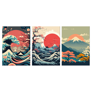 Arte de Pared para Sala de Estar, Lienzo con Diseño de Flor de Cerezo y Monte Fuji de Japón, Decoración para el Hogar, Impresión en Lienzo - Product Image 6