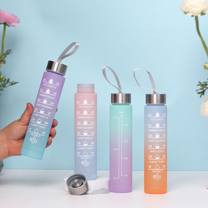 Ensemble de 3 bouteilles d'eau de gymnastique <span class=keywords><strong>en</strong></span> plastique de couleur dégradée avec paille et poignée 2000ml -900ml -500ml - Product Image 5