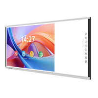 Pantalla Interactiva Táctil de 75 Pulgadas para Enseñanza, Panel Plano Inteligente 4K con 20 Puntos de Contacto, Android+Windows, Escritura con Lápiz/Dedo, para Aula