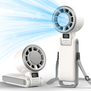 Nuevo Ventilador de Mano de Alta Velocidad, Ventilador de Cuello Portátil, Mini Ventilador Turbo, Flujo de Aire Ajustable, Pantalla Digital, Funcionamiento Silencioso - Product Image 1