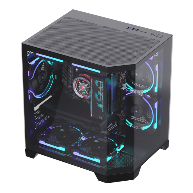 ALSEYE High Quality Computer Case Ocean-3-B Black Color PC Case With Glass Window