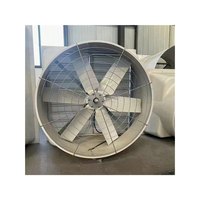 Ventilateur d'extraction de ventilation à cône FRP à faible bruit avec moteur à aimant permanent et porte papillon pour serre de ferme d'élevage de volaille