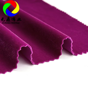 Luxe 95% Polyester 5% Spandex coréen Ks velours 200gsm violet velours tricot matériel tissu rouleau velours tissus pour vêtements - Product Image 5