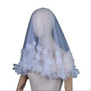 2025 magnifique 100cm voiles de mariée court <span class=keywords><strong>voile</strong></span> de mariage 3D fleurs Communion couronne pour filles <span class=keywords><strong>Mini</strong></span> Bachelorette fête accessoires - Product Image 6