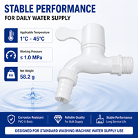 Robinet mural étendu DN20 en PVC-U pour machine à laver, vente en gros OEM/ODM, approvisionnement en vrac