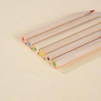 Crayons de couleur miniatures avec logo personnalisé, 3,5 pouces, 6 couleurs, crayons de couleur en bois pré-affûtés dans une boîte en kraft