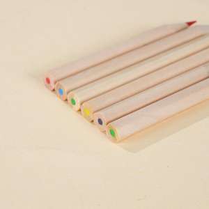Цветные карандаши для рисования с индивидуальным логотипом, 6 видов цветов деревянные предварительно заостренные цветные карандаши 3,5 дюймов в крафт-коробке - Product Image 4