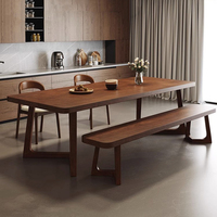 Ensemble Table et Chaises de Salle à Manger Rectangle en Bois Massif Style Scandinave Moderne pour Maison ou Appartement