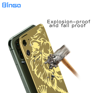 2023 Em Hot Bán 24K Vàng Mạ Điện 9H PMMA Trở Lại Sticker Đối Với <span class=keywords><strong>iPhone</strong></span> 12 Pro Max <span class=keywords><strong>Cover</strong></span> Quay Lại Phim Chống-Đầu Màn Hình Bảo Vệ - Product Image 4