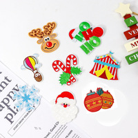 Assortiment de patchs brodés de Noël à motifs de dessins animés, badges CE Arbre de Noël, Renne, Canne à sucre pour la décoration de sacs à dos et chapeaux de fêtes d'hiver