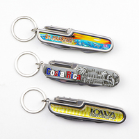 Couteau multifonction pliable en métal avec logo personnalisé, souvenirs en métal