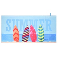 Serviette de bain en velours double face du fabricant absorbant à séchage rapide pour la natation Serviette de plage à transfert de chaleur numérique
