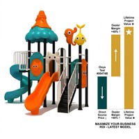 Structure de jeu en vrac SageDelightRides avec auvent, balançoire double baie, toboggan ondulé, pour enfants, en LLDPE et acier galvanisé, modèle Resort Square, OEM