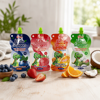Pochette souple personnalisée de qualité alimentaire avec bec verseur pour jus de fruits et collations liquides pour enfants, avec bouchon à vis