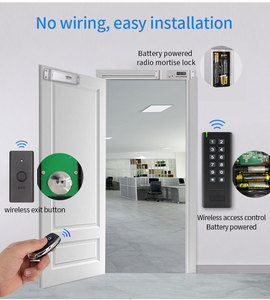 IP65 Waterproof 433Mhz Password RFID Remote Unlock Wireless <b>Access</b> <b>Control</b> Kit With Keypad Electric Drop Bolt Lock Exit Button - Product Image 4