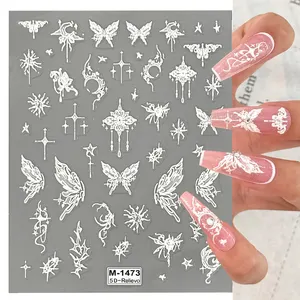 Vẻ đẹp sản phẩm 5D nổi Nail Stickers bướm Nail đề can cho móng tay nghệ thuật