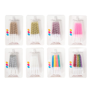 Birthday Candles Spiral Shape 10 Pieces Colored Gold Silver <b>Paraffin</b> Birthday Party Decorations - Product Image 5