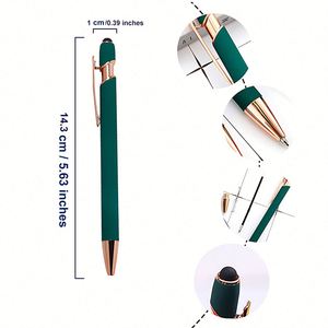 Wholesale Custom Metal Plastic Ballpoint <b>Pen</b> <b>Gold</b> Clip Soft Rubber Coating Stylus Touch Model BP03 OEM/ODM Branding Promotional - Product Image 3
