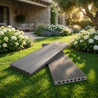 Planches de terrasse en WPC creuses, légères, faciles à installer, revêtement composite imperméable pour terrasse extérieure