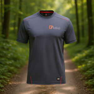 Ttake Short <b>Sleeve</b> T-Shirt Grey XL Sport Fit Performance Wear - Product Image 3