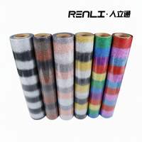 Vinilo Termotransferible Brillante con Tiras de Color, Rollo de HTV Vibrante para Plotter de Corte, Transferencia Térmica para Prendas Renlitong
