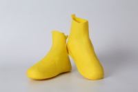 Couvre-chaussures réutilisable antidérapant et pliable à la cheville Couvre-chaussures d'extérieur imperméable Noir pour la marche