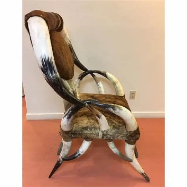 Стул из рога буйвола с древним дизайном, стул ручной работы из натурального рога викинга