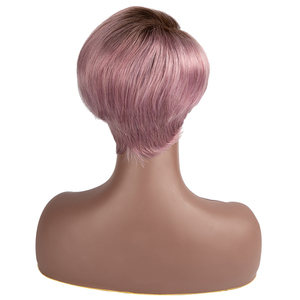 Vente en gros 100% vierge blonde dentelle perruque avec des couleurs de surbrillance partie incurvée Remy cheveux brésiliens pour les femmes minimum de commande 1 pièce - Product Image 4