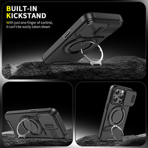 Objectif fenêtre coulissante 360 rotation voiture montage anneau support étui de téléphone pour iPhone 16 15 14 <span class=keywords><strong>13</strong></span> Pro Max multi-fonction couverture de téléphone - Product Image 5