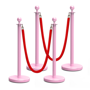 Set di Pali Divisori per Controllo Folla in Acciaio Inox con Tubi Multicolore per Uso Esterno - Product Image 3