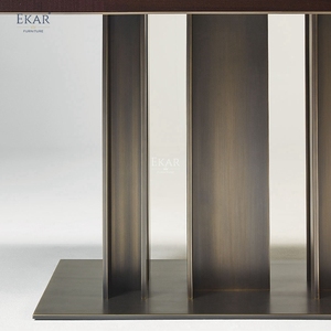 Mesa de Comedor Moderna de Lujo con Base Metálica Arquitectónica, Muebles Rectangulares para Comedor, para 8-10 Personas, Mesa para Proyectos de Villas - Product Image 4