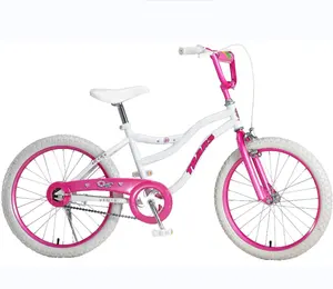 热卖廉价白色轮胎20英寸BMX车架儿童自行车流行颜色制造商女童儿童自行车