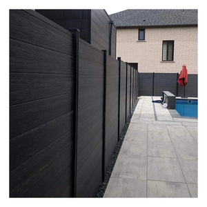 ETA Nhà Máy Ngoài Trời Nhôm WPC Hàng Rào Với Die-Casting Mũ Composite Ngang An Ninh Hàng Rào Cho Trang Trại 3D Khung Kim Loại Bài Viết - Product Image 2