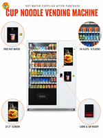 Distributeur automatique de nouilles avec eau chaude gratuite, écran 21,5 pouces, pour snacks et boissons, idéal pour les aires de restauration (vente en gros)
