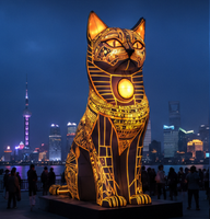 Chat Bastet Égyptien Géant Lumineux Gonflable 2026 avec LED, Étanche et Durable, Alimentation par Prise, Idéal pour Événements et Festivals