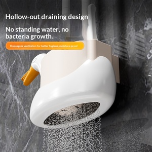 Ensemble de <span class=keywords><strong>brosse</strong></span> de toilette murale 3-en-1 White Swan, <span class=keywords><strong>brosse</strong></span> de nettoyage de toilettes sans angle mort pour la maison - Product Image 4