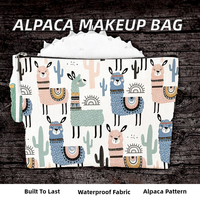 Sacs de maquillage en toile de polyester imperméable à motif de lettres mignonnes, fermeture éclair, pour femmes, pour les voyages, étui cosmétique