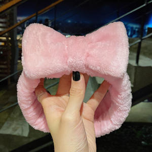 <span class=keywords><strong>Bandeau</strong></span> Spa à Nœud en Polaire Corail Douce, Cache-Cheveux Moelleux pour Maquillage et Soins du <span class=keywords><strong>Visage</strong></span> pour Femmes et Filles - Product Image 1