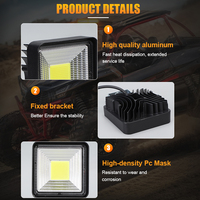 Accessoires tout-terrain 4x4 : Nouveau phare de travail LED carré Cenree, faisceau large et spot, 12V 40W, 4 pouces, cube, pour Tacoma, SUV, camion