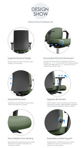 Fabricante de muebles de oficina modernos, silla de oficina ejecutiva ergonómica de tela de cuero con respaldo medio para conferencias - Product Image 6