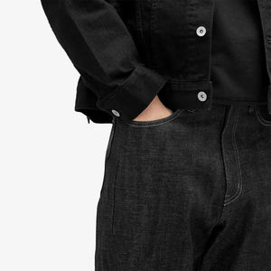 กางเกงยีนส์วินเทจผ้าฝ้ายแท้ 100% รุ่นคัสตอมเฮฟวี่เวท ขอบแดงคุณภาพสูงสำหรับฤดูหนาว ยีนส์เดนิมญี่ปุ่นสีดำดิบสำหรับผู้ชาย - Product Image 5