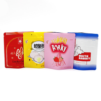 Op Maat Bedrukte Geur Proof Soft Touch 3.5G Mylar Zak Plastic Folie Voedselverpakking Opstaand Zakje Met Ritssluiting